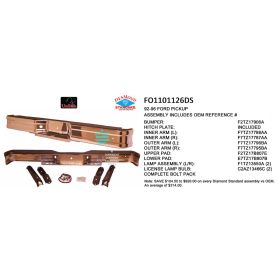 1987-1996 Ford Fullsize Pickup - Step Bumper Assembly - FO1101126