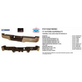 2017-2019 Ford Pickup F450 Superduty Rear Step Bumper Assembly - CAPA Certified ®