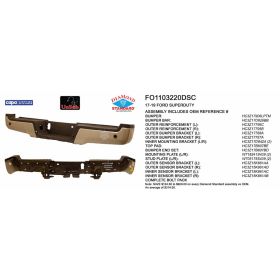 2017-2022 Ford F-250-f350 Superduty Pickup - Rear Step Bumper Assembly - FO1103220