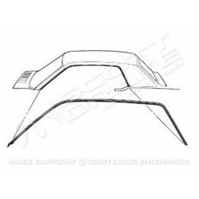 1967-1968 Ford Mustang Driver And Passenger Side Pair Of Roof Rail Weatherstrips For Coupe-models