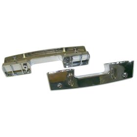 1965-1967 PONTIAC FIREBIRD Driver And Passenger Side Pair Of Chrome Front Door Armrest Bases - GMK401092365P
