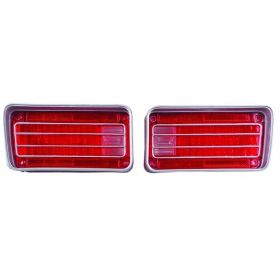 1970-1970 CHEVROLET CHEVELLE Driver And Passenger Side Set Of Tail Light Lenses With Chrome - GMK4033845702P