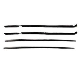 Chevrolet Monte Carlo 1980-1988 Driver And Passenger Side Set Of Black Door Window Belt Weatherstrips-original Style With Round Bead - GMK406242380S