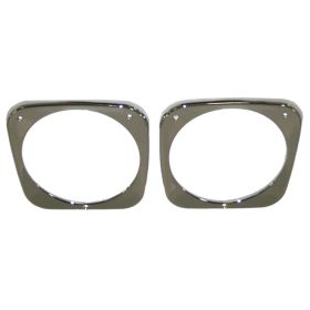 1964-1966 CHEVROLET SUBURBAN Driver And Passenger Side Pair Of Chrome Steel Head Light Bezels - GMK4142060642P