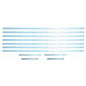 1967-1972 GMC PICKUP GMC FULLSIZE C/K Polished Stainless Steel Truck Bed Floor Mounting Strip Set For - GMK41437316710SSP