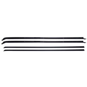 Oldsmobile Supreme 1981-1987 Driver And Passenger Side Set Of Black Door Window Belt Weatherstrips-original Style With Round Bead For 2-door Models - GMK456242381S