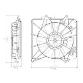 2009-2014 Honda Fit - Condenser Fan Assembly - HO3020100