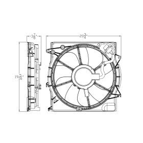 Hyundai Sonata 2015-2016 Engine Cooling Fan Assembly - HY3115153