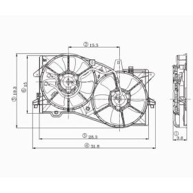 Mazda MPV 2002-2006 Dual Fan Assembly - MA3115131