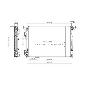 KIA Sedona 2015-2019 Radiator For 3.3l V6 With Automatic Transmission - RAD13508