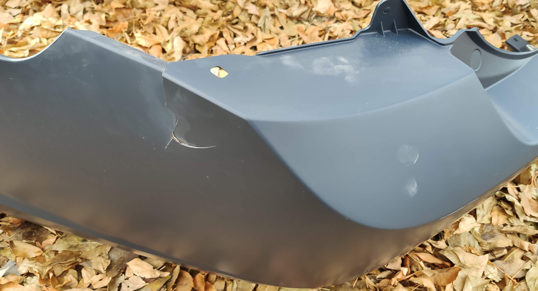 bumper that has been damaged in transport